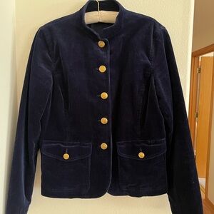 Ralph Lauren Dark Blue Corduroy Blazer with Gold Buttons